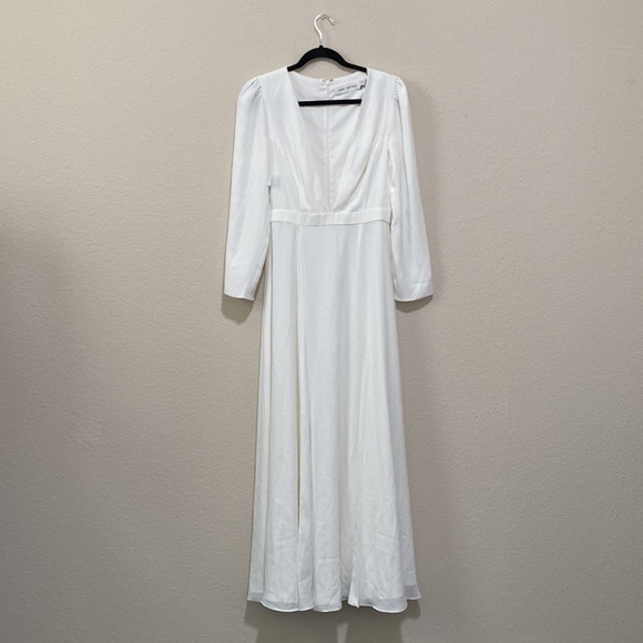 NWT Fame and Partner 💌Free Shipping White L/S Dress Size 6 - Picture 2 of 10